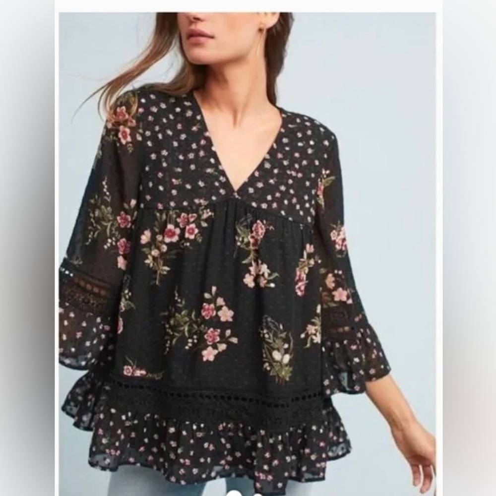 SOLD - Maeve Anthropologie Floral Blouse